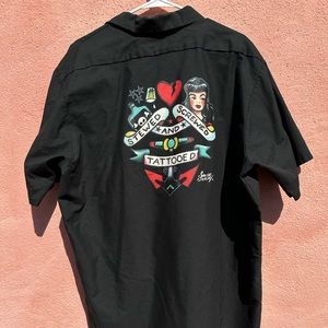 Sailor Jerry 2XL work shirt OG vintage rockabilly nyhc ed hardy, Death Or Glory